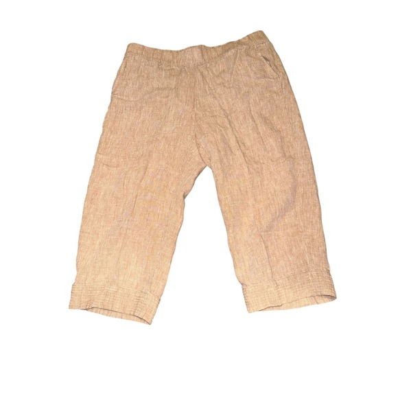Pure Jill Linen Size Lage Petite Cropped Pink Pants - Picture 1 of 7